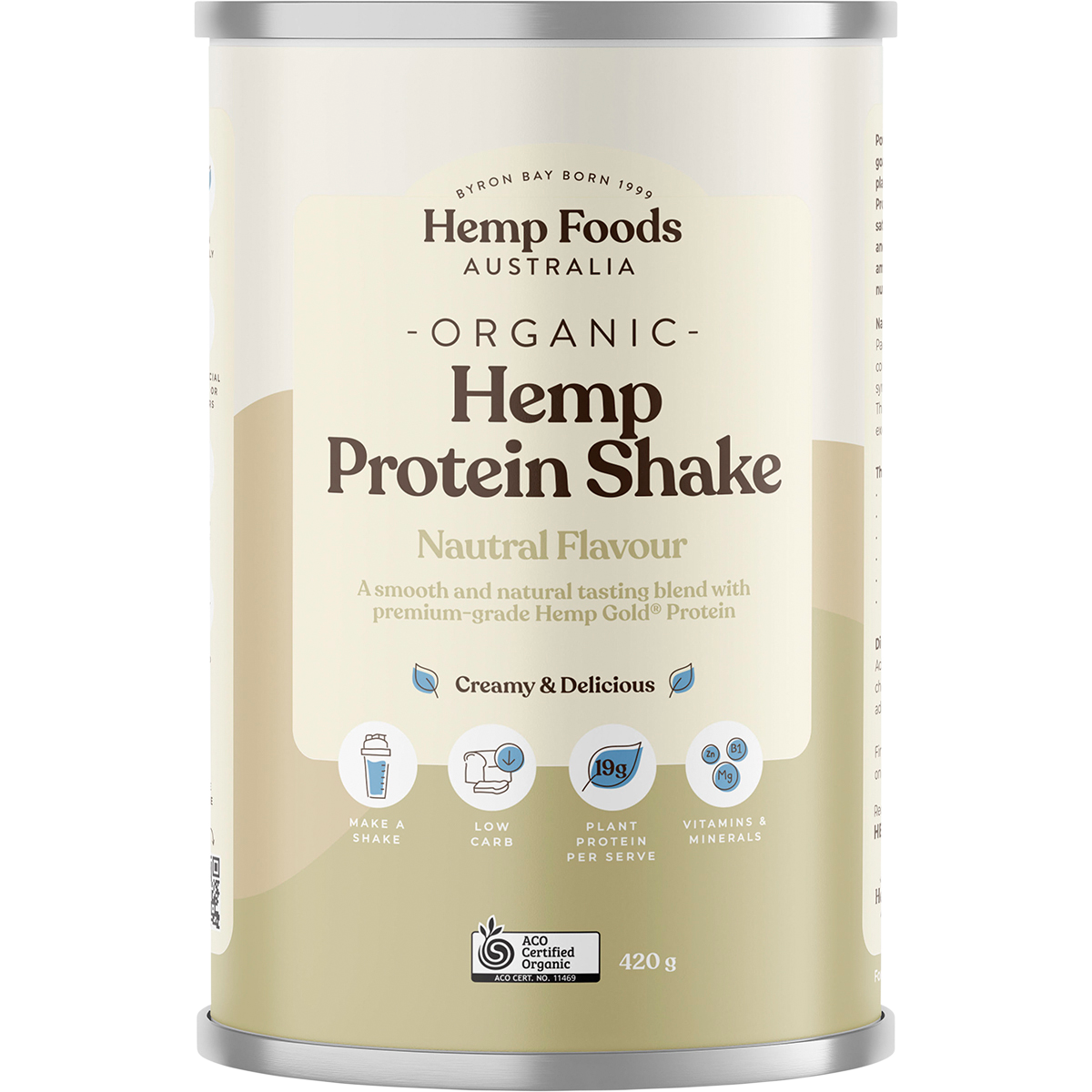 Hemp Foods Australia Organic Hemp Protein Shake - Natural