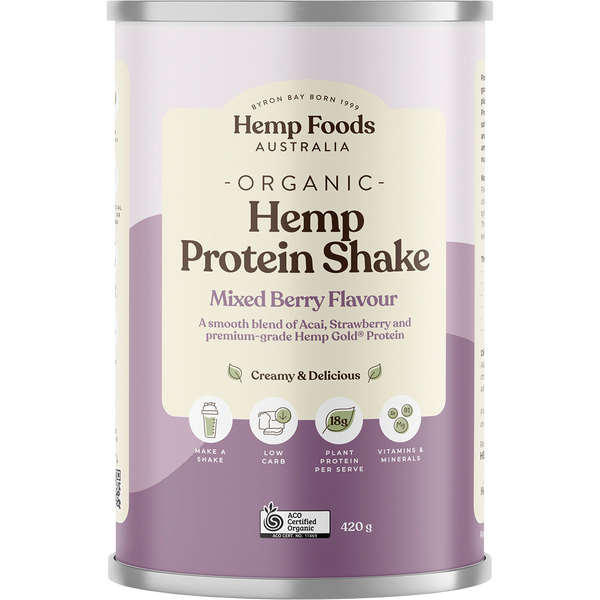 Hemp Foods Australia Organic Hemp Protein Shake - Mixed Berry & Acai