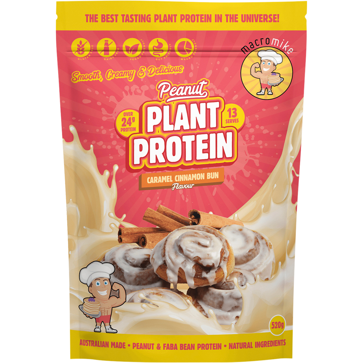 Macro Mike Peanut Plant Protein - Caramel Cinnamon Bun
