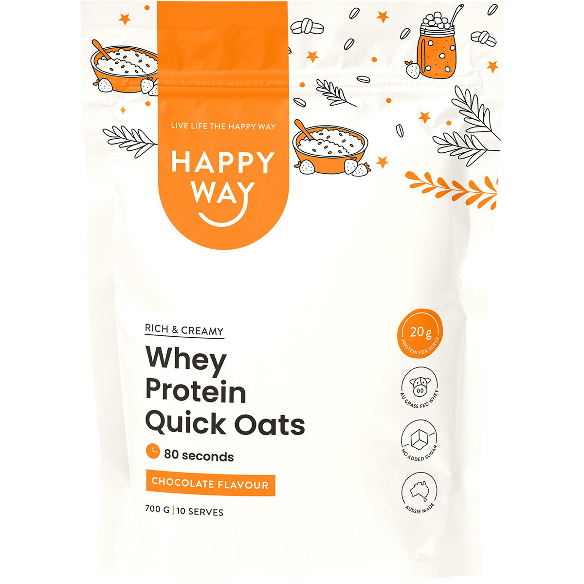Happy Way Whey Protein Quick Oats – 700g