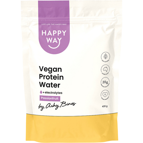 Happy Way Ashy Bines Vegan Protein Water Passionfruit – 420g