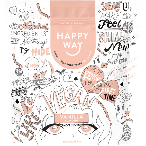 Happy Way Vegan Protein Powder Vanilla – 2kg