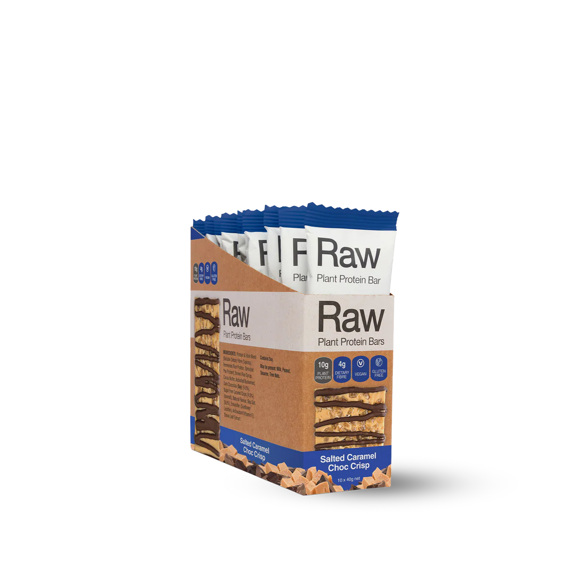 Amazonia Raw Protein Bar Salted Caramel Choc Crisp - 10x40g
