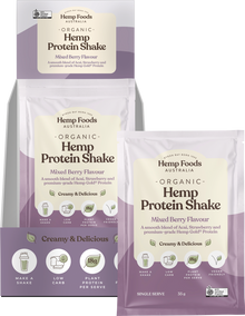 Hemp Foods Australia Organic Hemp Protein Shake - Mixed Berry & Acai