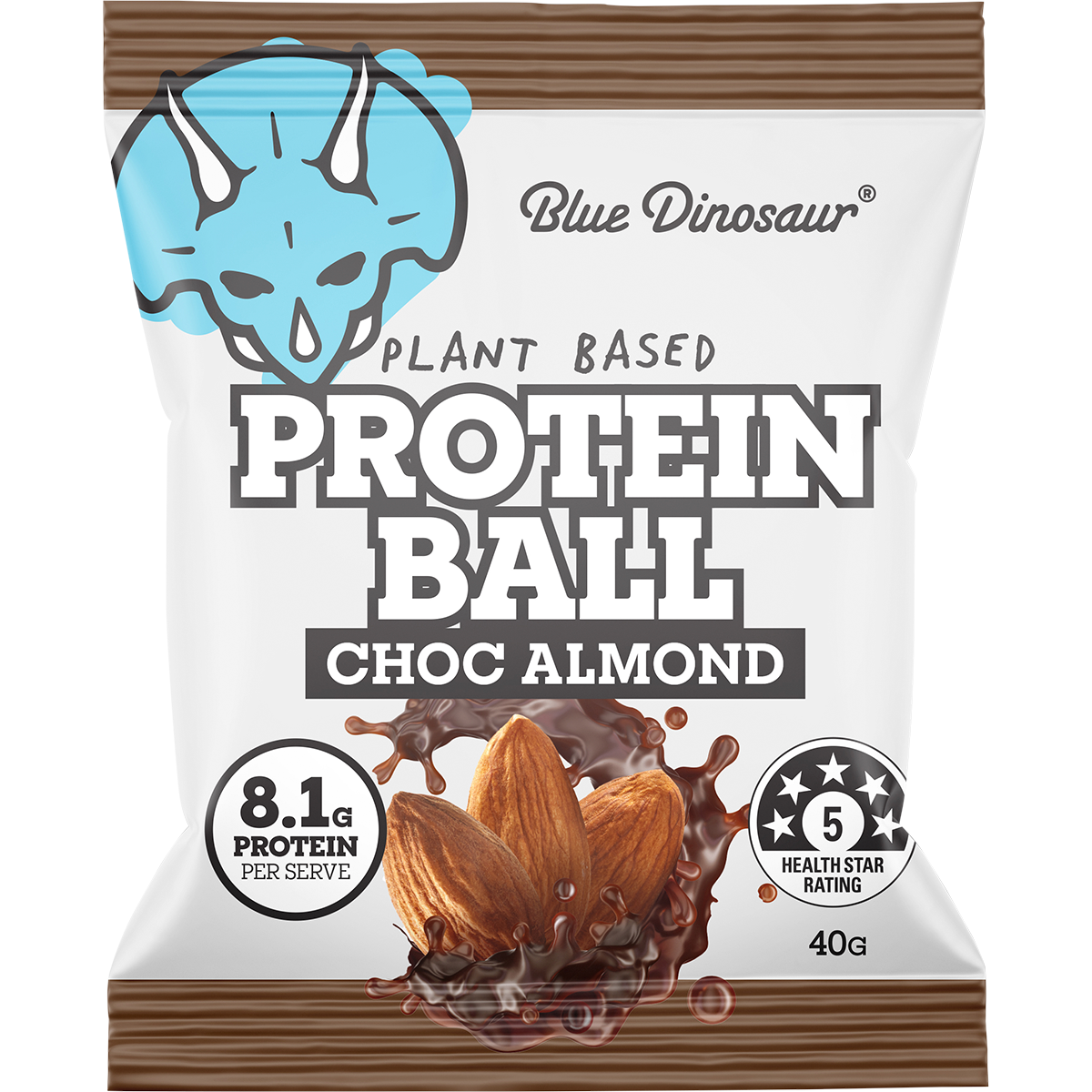 Blue Dinosaur Protein Ball Choc Almond – 12x40g