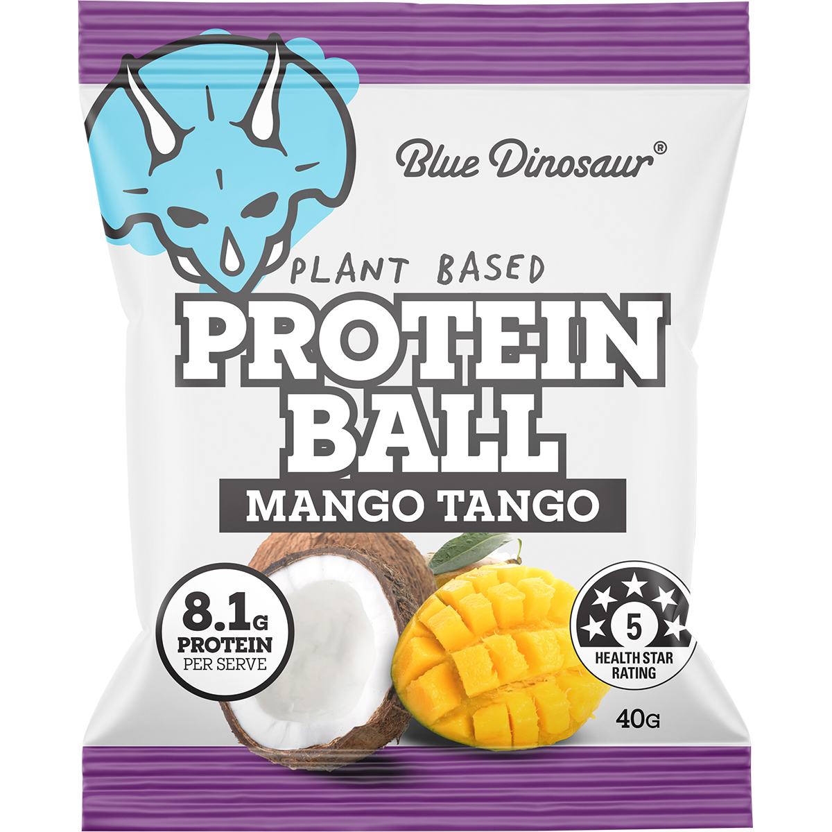 Blue Dinosaur Protein Ball Mango Tango – 12x40g