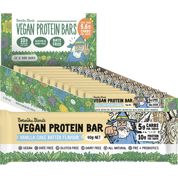 Botanika Blends Vegan Protein Bars Vanilla Cake Batter – 12x40g