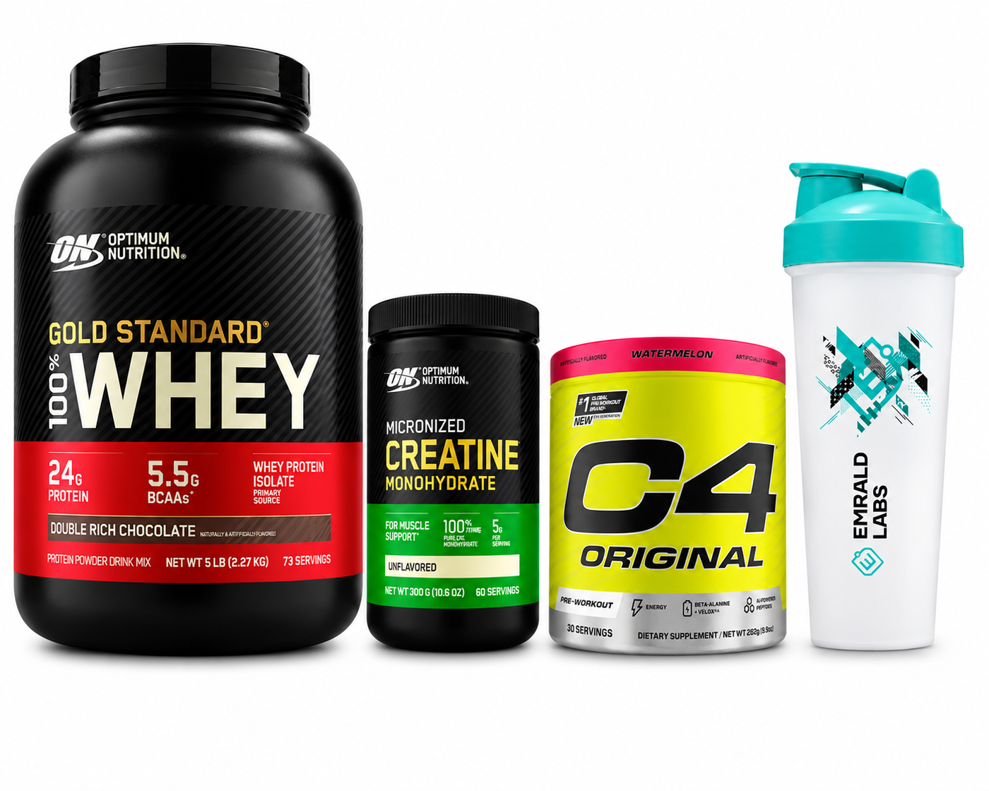 ON Gold Standard Whey + Creatine + C4 Preworkout Super Strength Stack