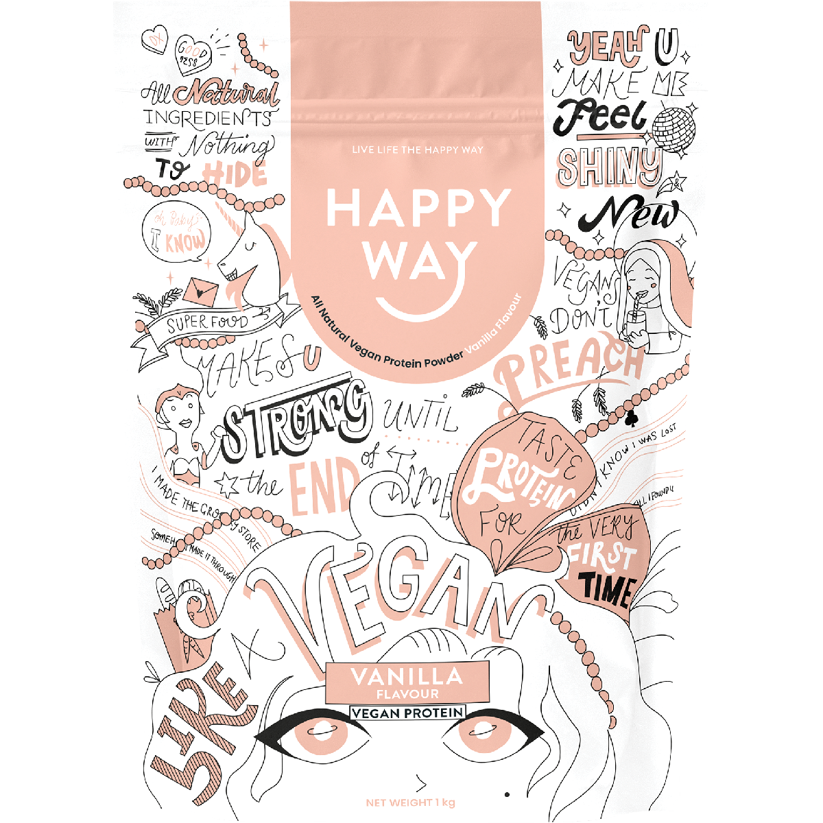 Happy Way Vegan Protein Powder – 1kg
