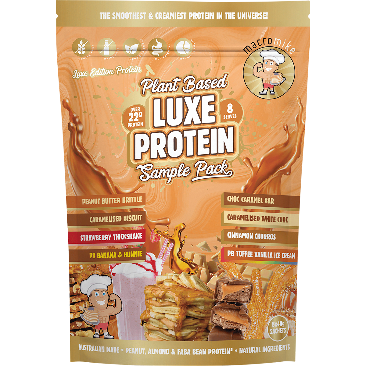 Macro Mike Plant Based Luxe Protein Sample Pack – 8x40g