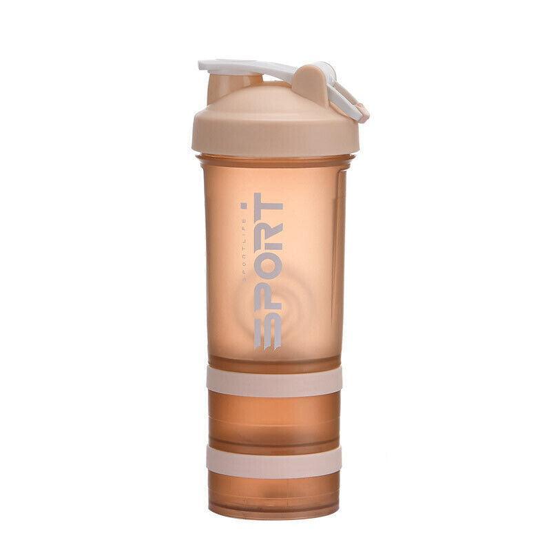 3 Tier Protein Shaker 500ml - Orange
